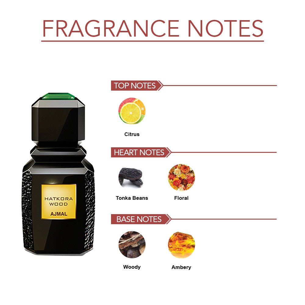 Ajmal Hatkora Wood Eau De Parfum 100ml 3.4 Fl.oz. Gift For Men & Women | Long Lasting Spray Ajmal Hatkora Wood Eau De Parfum 100ml 3.4 Fl.oz. Gift For Men & Women | Long Lasting Spray