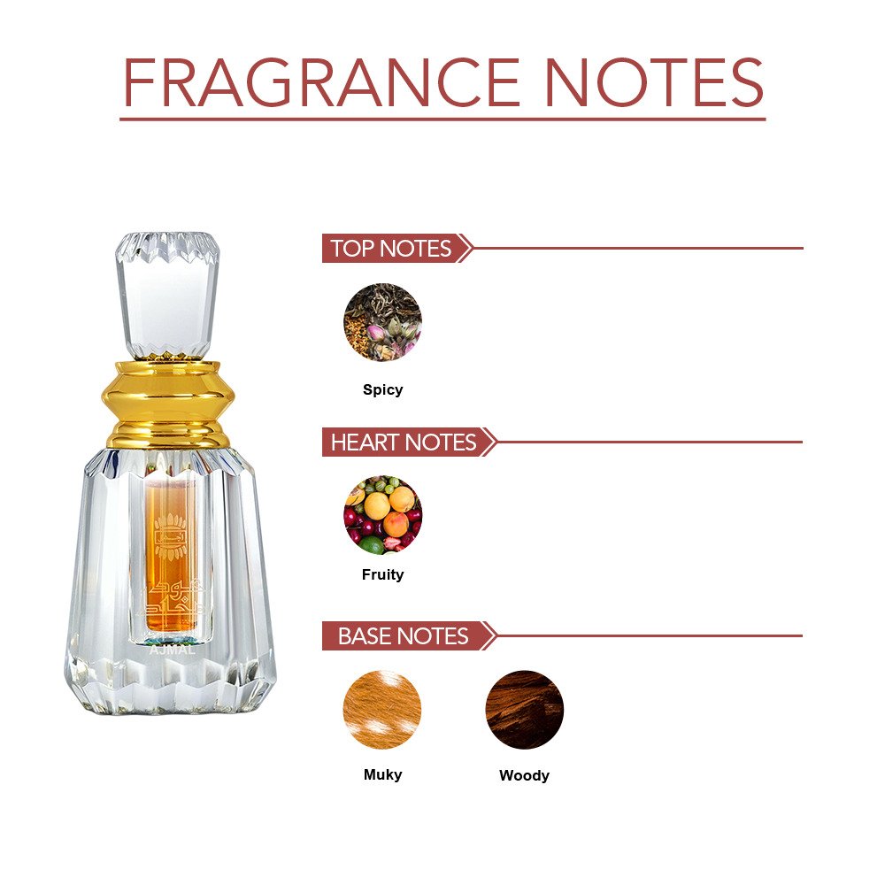 Ajmal Oudh Mukhallat Concentrated Perfume 6ml 0.2 Fl.oz. Gift For Men & Women | Alcohol Free Ajmal Oudh Mukhallat Concentrated Perfume 6ml 0.2 Fl.oz. Gift For Men & Women | Alcohol Free