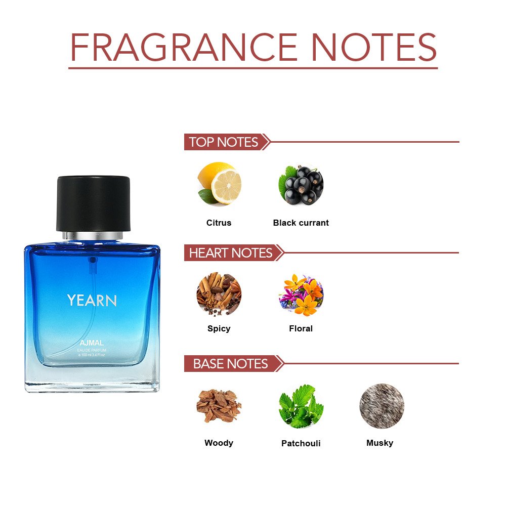 Ajmal Yearn Eau De Parfum 100ml 3.4 Fl.oz. Party Wear Gift For Men | Long Lasting Ajmal Yearn Eau De Parfum 100ml 3.4 Fl.oz. Party Wear Gift For Men | Long Lasting
