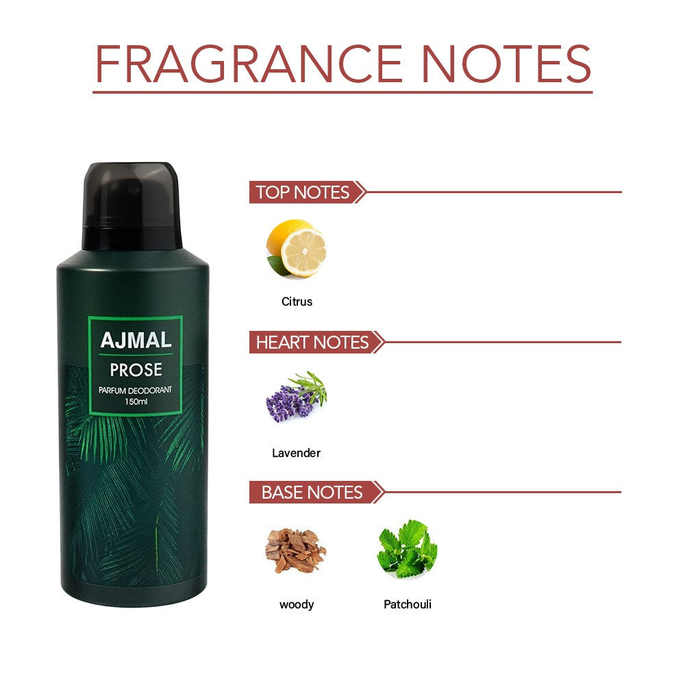 Ajmal Prose Parfum Deodorant 150ml 5.0 Fl.oz. Casual Wear Gift For Men | Long Lasting Ajmal Prose Parfum Deodorant 150ml 5.0 Fl.oz. Casual Wear Gift For Men | Long Lasting