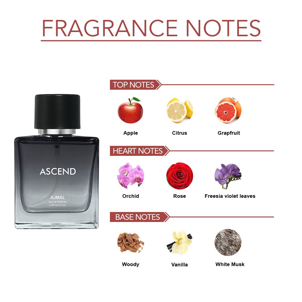 Ajmal Ascend Eau De Parfum 100ml 3.4 Fl.oz. Office Wear Gift For Men & Women | Long Lasting Ajmal Ascend Eau De Parfum 100ml 3.4 Fl.oz. Office Wear Gift For Men & Women | Long Lasting