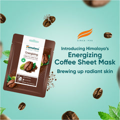 Himalaya Energizing Coffee Sheet Mask, Energize Your Skin With Coffee Boost | 30gm