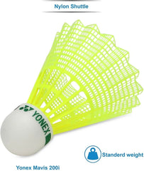 Yonex Mavis 200 i Nylon Shuttlecock Combo Set Of 2 , Yellow | Skirt material : Nylon