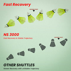 Victor NS - 3000 Nylon Badminton Shuttlecock , Green | Head Material - Full Cork