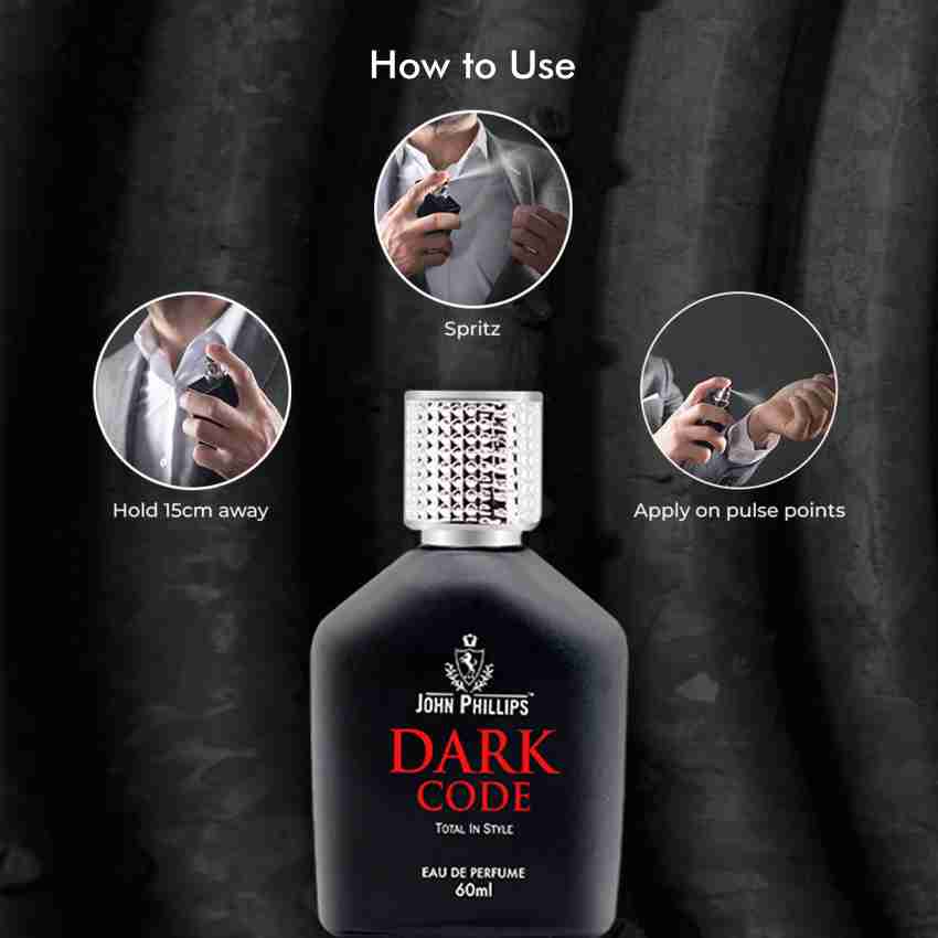 John Phillips Dark Code + First Love + Magic Rose Eau De Perfume 60ml 2 Fl.oz. Each Pack Of 3 For Unisex John Phillips Dark Code + First Love + Magic Rose Eau De Perfume 60ml 2 Fl.oz. Each Pack Of 3 For Unisex