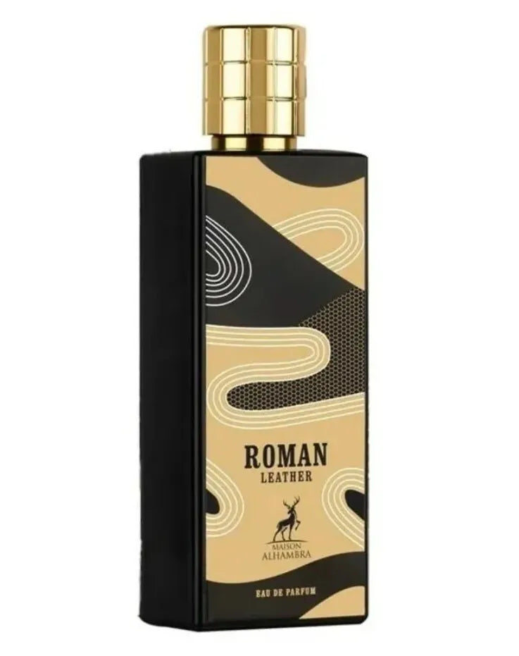 ROMAN LEATHER BY MAISON ALHAMBRA EAU DE PARFUM FOR MEN & WOMEN 80ML 2.7 FL.OZ. ROMAN LEATHER BY MAISON ALHAMBRA EAU DE PARFUM FOR MEN & WOMEN 80ML 2.7 FL.OZ.