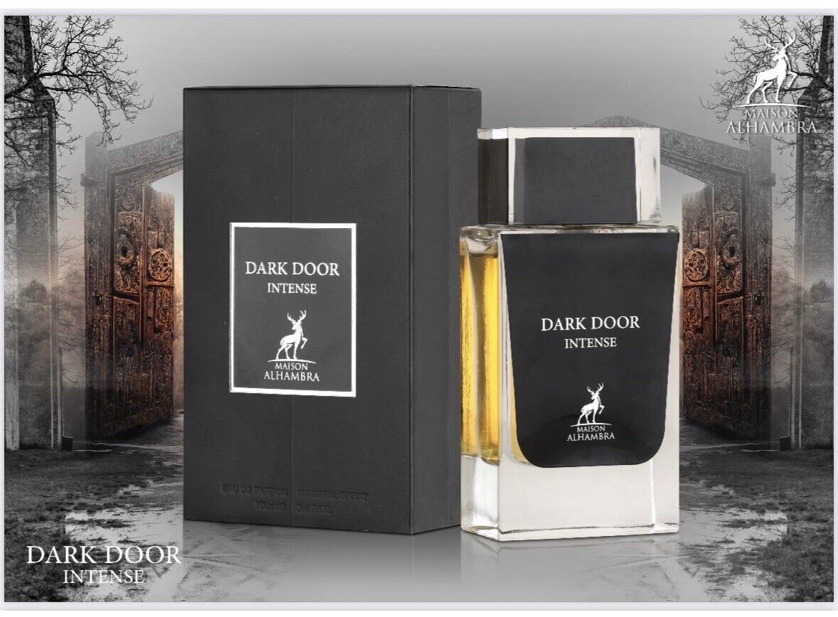 DARK DOOR INTENSE BY MAISON ALHAMBRA EDP FOR MEN & WOMEN 100ML 3.4 FL.OZ. DARK DOOR INTENSE BY MAISON ALHAMBRA EDP FOR MEN & WOMEN 100ML 3.4 FL.OZ.