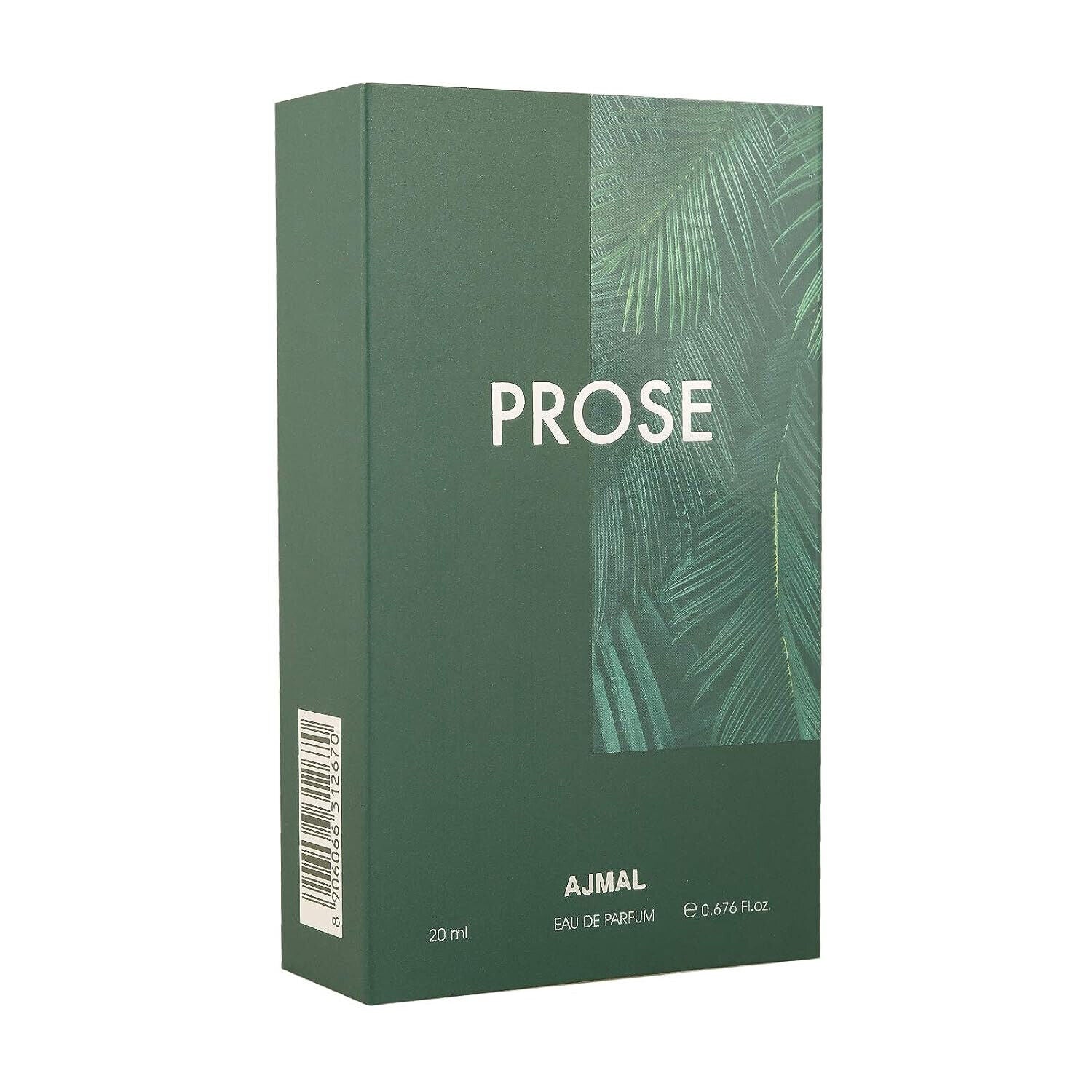 Ajmal Prose Eau De Parfum Fougere Perfume 20ml 0.6 Fl.oz. | Casual Wear For Men + 2 Parfum Testers Ajmal Prose Eau De Parfum Fougere Perfume 20ml 0.6 Fl.oz. | Casual Wear For Men + 2 Parfum Testers