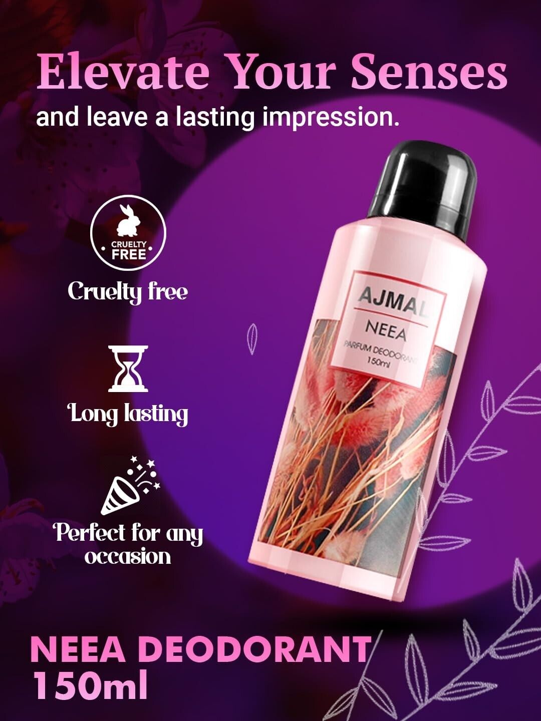 Ajmal Yearn Eau De Parfum 50ml 1.6 Fl.oz. & Neea Perfume Deodorant 150ml 5 Fl.oz. | For Men & Women Ajmal Yearn Eau De Parfum 50ml 1.6 Fl.oz. & Neea Perfume Deodorant 150ml 5 Fl.oz. | For Men & Women