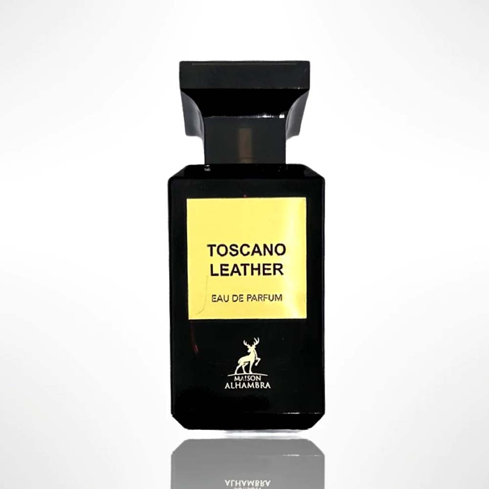 TOSCANO LEATHER BY MAISON ALHAMBRA EAU DE PARFUM FOR UNISEX 80ML 2.7 FL.OZ. TOSCANO LEATHER BY MAISON ALHAMBRA EAU DE PARFUM FOR UNISEX 80ML 2.7 FL.OZ.