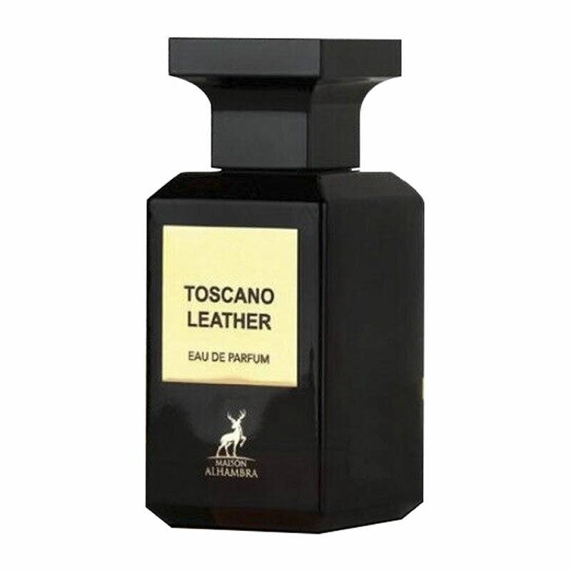 TOSCANO LEATHER BY MAISON ALHAMBRA EAU DE PARFUM FOR UNISEX 80ML 2.7 FL.OZ. TOSCANO LEATHER BY MAISON ALHAMBRA EAU DE PARFUM FOR UNISEX 80ML 2.7 FL.OZ.