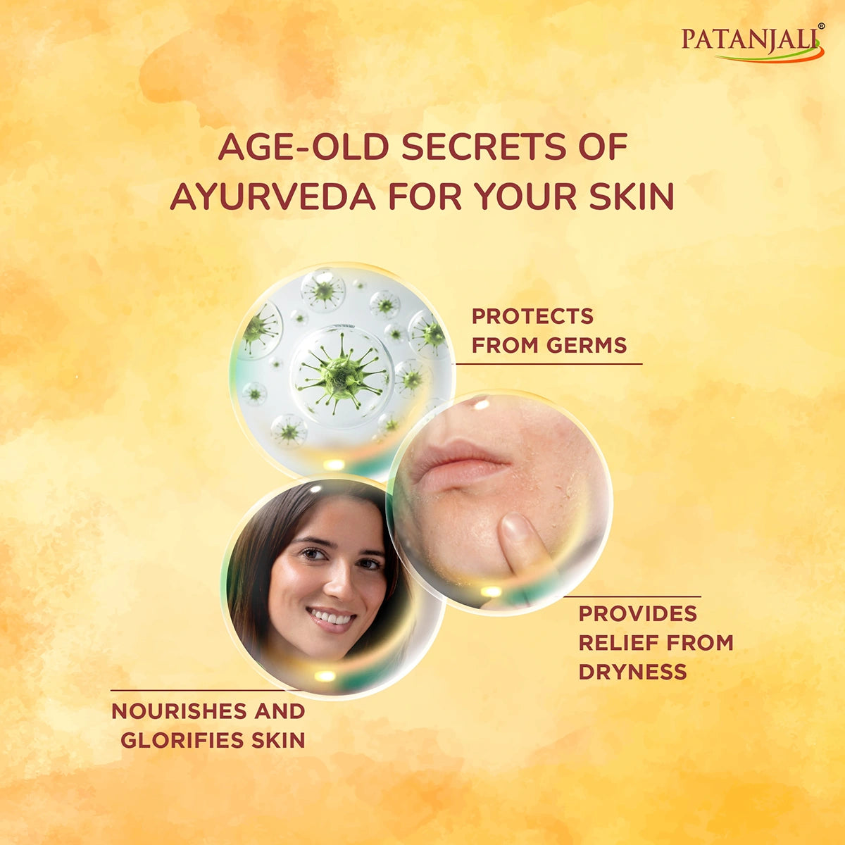 Patanjali Haldi Chandan Kanti Body Cleanser, With Reduces Roughness, Improves Texture, 75gm