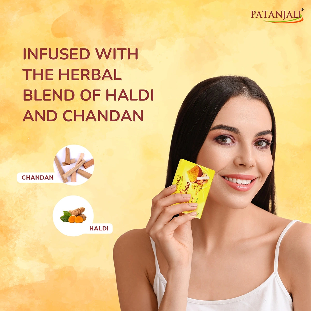 Patanjali Haldi Chandan Kanti Body Cleanser, With Reduces Roughness, Improves Texture, 75gm