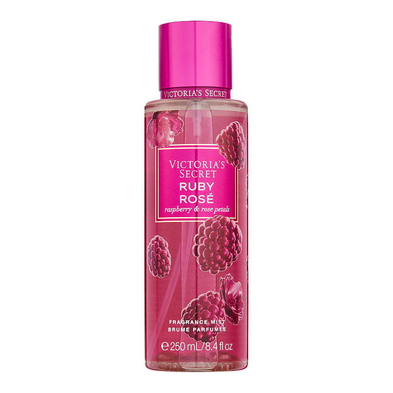 VICTORIA'S SECRET RUBY ROSE FRAGRANCE MIST 250ML 8.4 FL.OZ. WITH RASPBERRY & ROSE PETALS