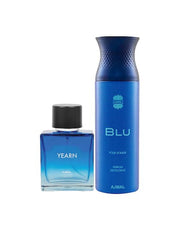 Ajmal Gift Set Of Yearn Eau De Parfum 100ml 3.4 Fl.oz. & Blu Deodrant 200ml 6.7 Fl.oz. For Men | Combo Of 2