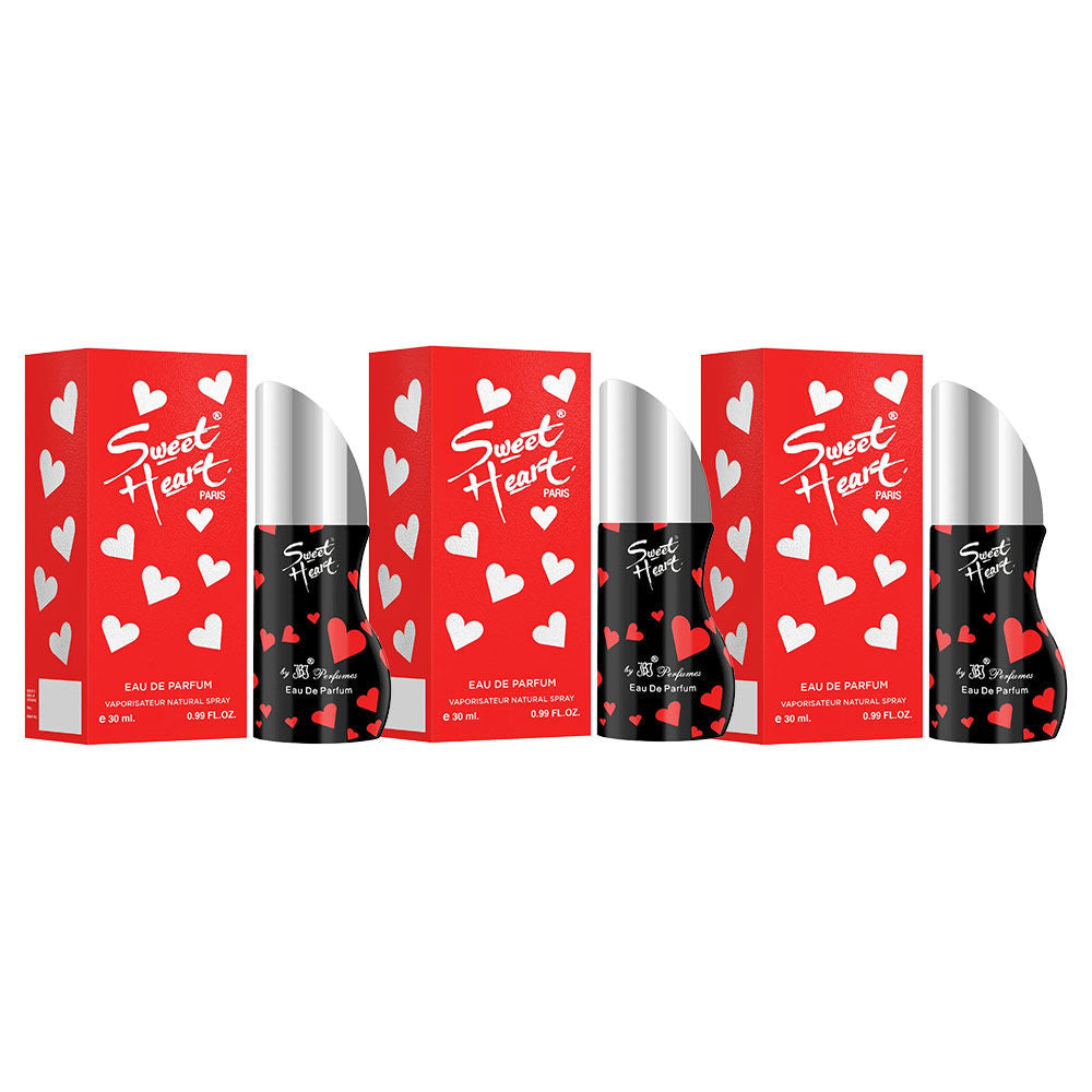 Sweet Heart Red Eau De Perfume 3pcs 90ml 3.0 Fl.oz.