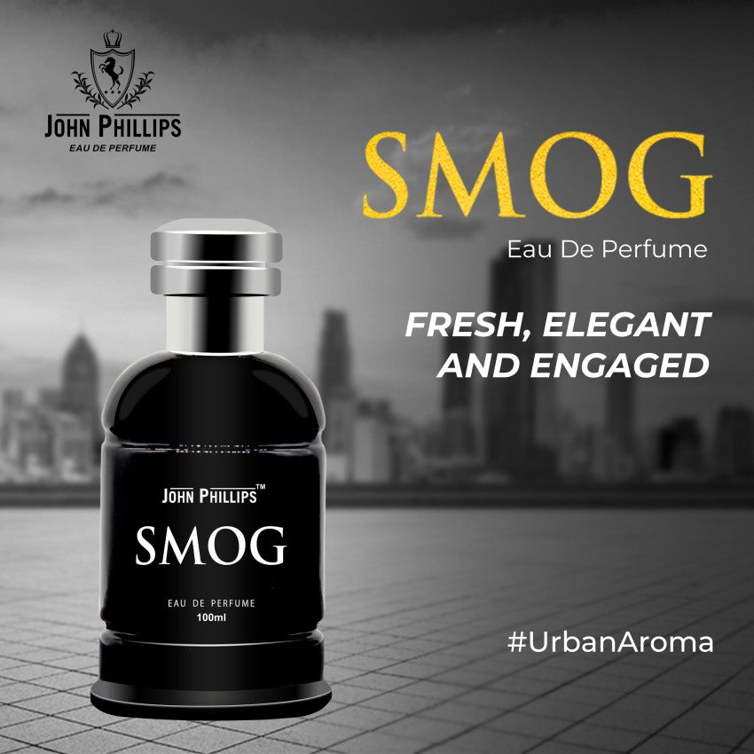 John Phillips Smog & Woody Eau De Parfume 100ml 3.4 Fl.oz. Each Pack Of 2 Long Lasting Unique Fragrance For Men