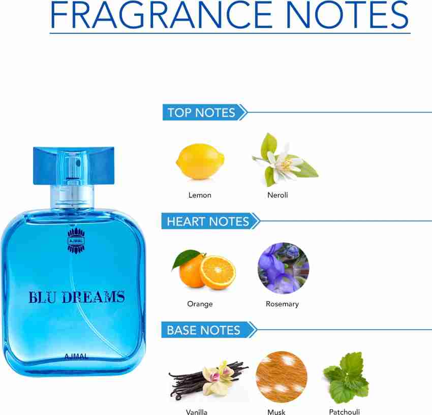 Ajmal Bombay Dreams &  Blu Dreams Eau De Parfum 100ml 3.4 Fl.oz. Each Pack Of 2 | For Men & Women