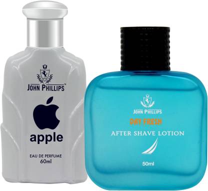 John Phillips Apple Eau De Parfum 60ml 2 Fl.oz. & After Shave Lotion 50ml 1.6 Fl.oz. Long Lasting | For Men