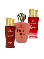 John Phillips Chocolate + First Love + Magic Rose Eau De Parfum 60ml 2 Fl.oz. Each Pack Of 3 For Men & Women