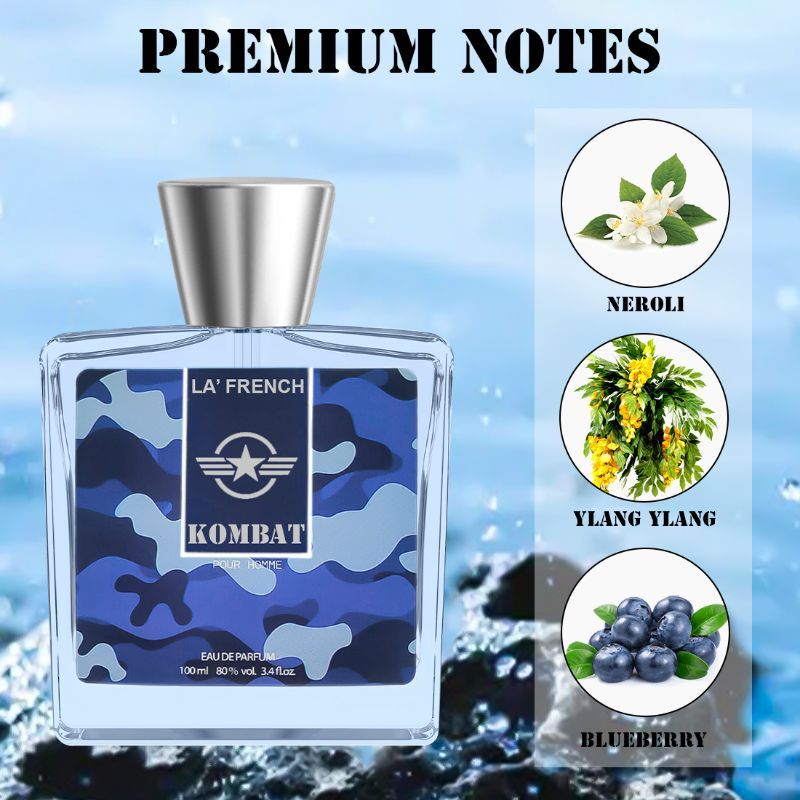 La French Kombat Pour Homme Eau De Parfum 100ml 3.4 Fl.oz. | Long Lasting Fragrance For Men
