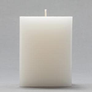 WHITE SQUARE CANDLE 4 INCH | UNSECENTED | SET OF 2 FOR CHURCH CANDLE 45 HOURS