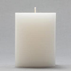 WHITE SQUARE CANDLE 4 INCH | UNSECENTED | SET OF 2 FOR CHURCH CANDLE 45 HOURS