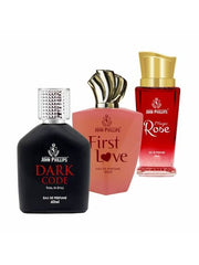 John Phillips Dark Code + First Love + Magic Rose Eau De Perfume 60ml 2 Fl.oz. Each Pack Of 3 For Unisex