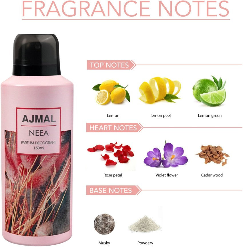 Ajmal Yearn Eau De Parfum 50ml 1.6 Fl.oz. & Neea Perfume Deodorant 150ml 5 Fl.oz. | For Men & Women