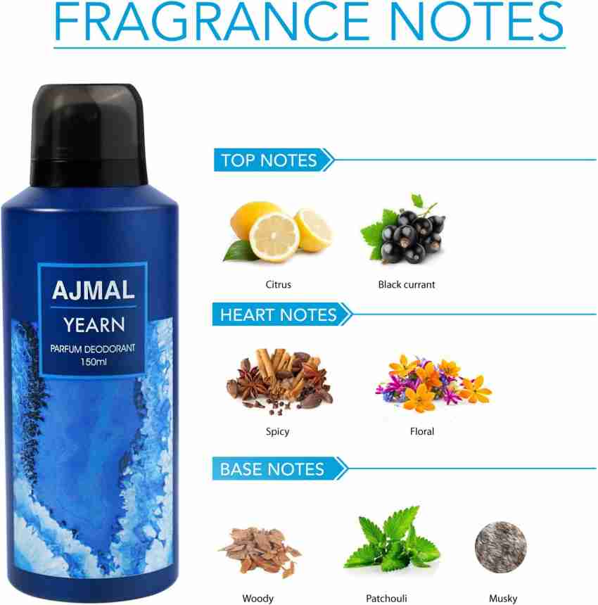 Ajmal Prose Eau De Parfum 20ml 0.6 Fl.oz. & Yearn Deodorant 150ml 5 Fl.oz. Party Wear Gift For Men | Combo Of 2