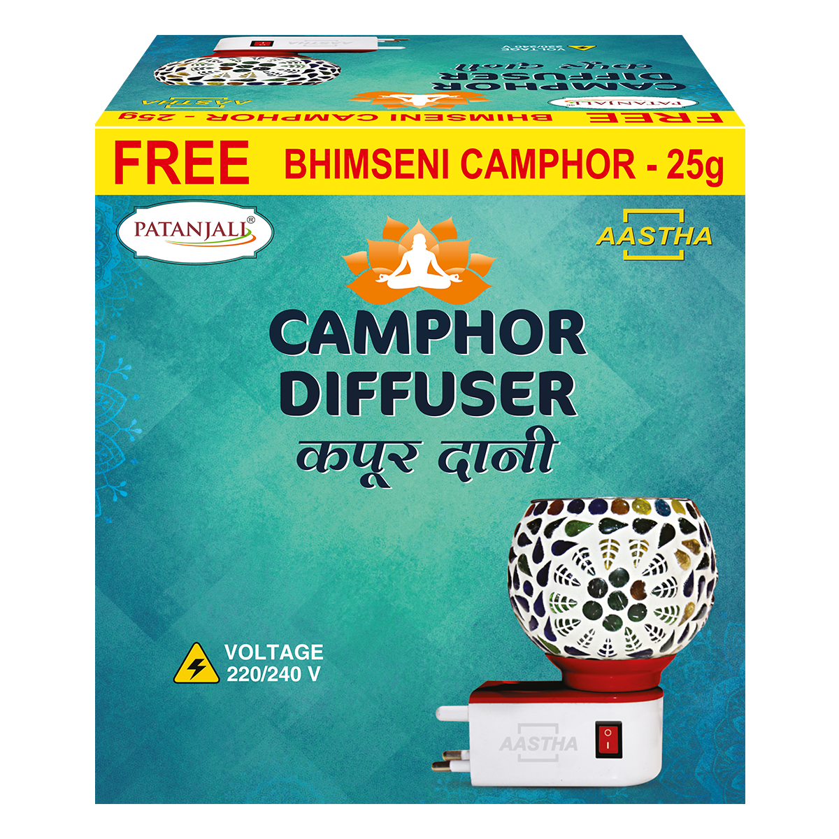 Patanjali Aastha Camphor Diffuser, With Kapoor Incense Burner Fills Your Home, 285gm