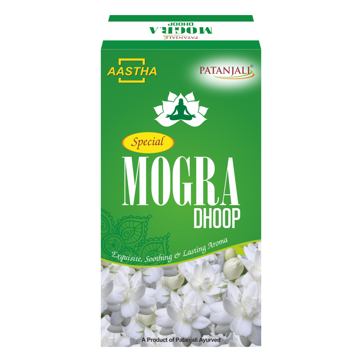 Patanjali Aastha Special Mogra Dhoop, 10n, With Exquisite, Soothing & Long Lasting Aroma | 40gm