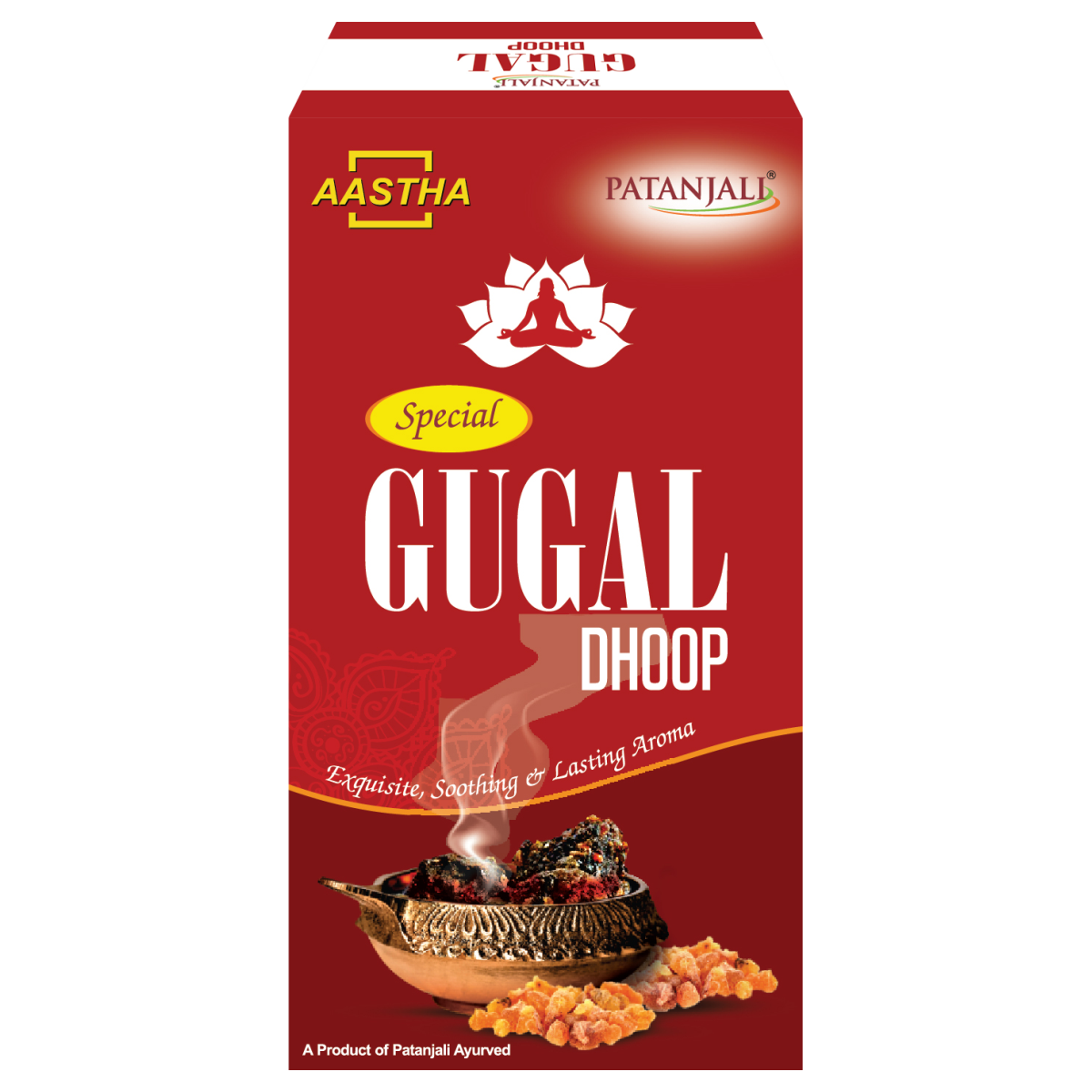 Patanjali Aastha Special Gugal Dhoop, 10 N, With Exquisite, Soothing & Long Lasting Aroma | 40gm