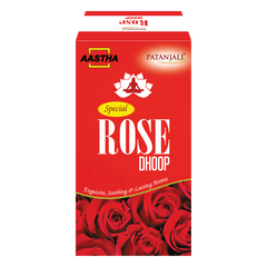 Patanjali Aastha Special Rose Dhoop, 10 N, With Exquisite, Soothing & Long Lasting Aroma | 40gm