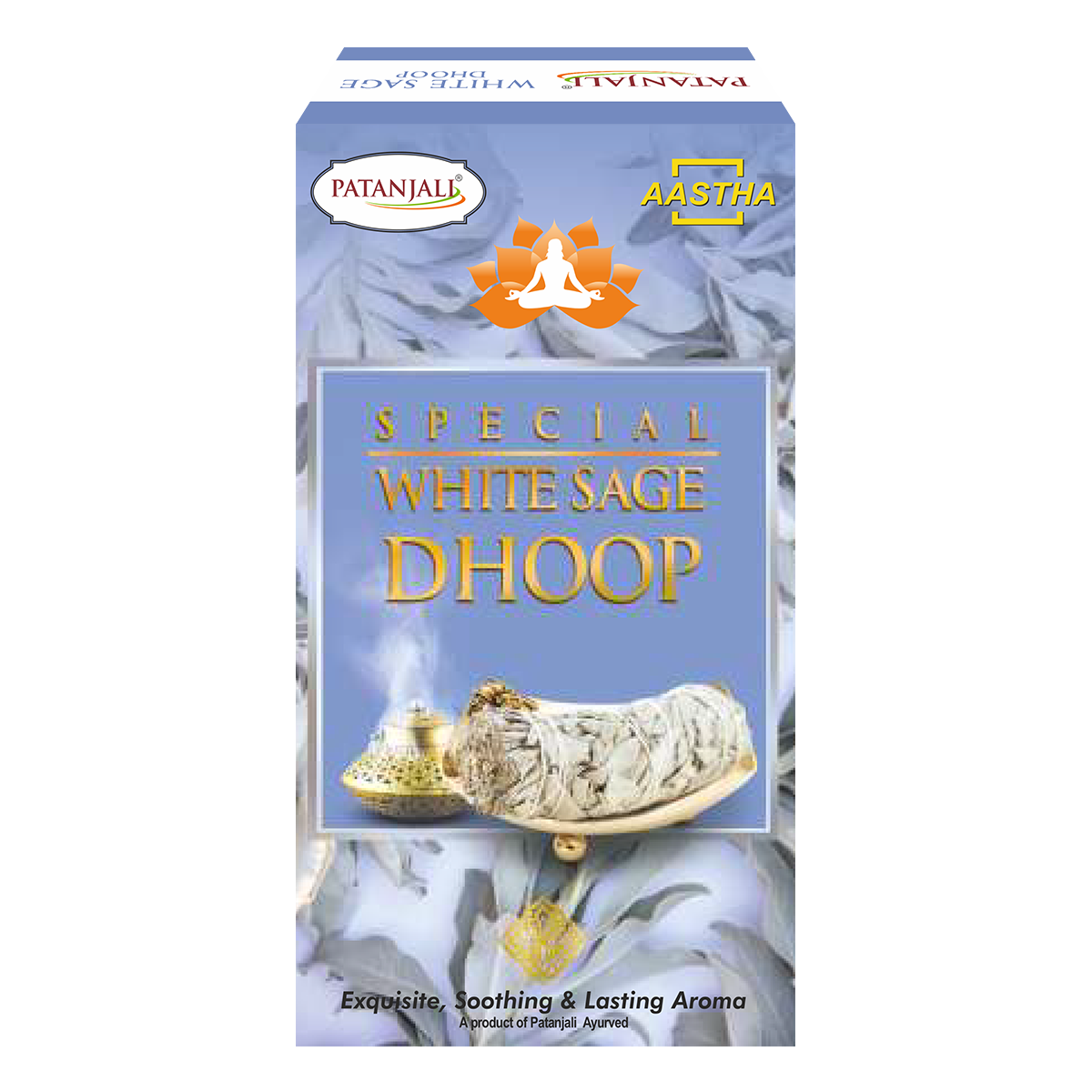 Patanjali Aastha Special Whitesage Dhoop, 10 N, With Soothing & Long Lasting Aroma | 35gm