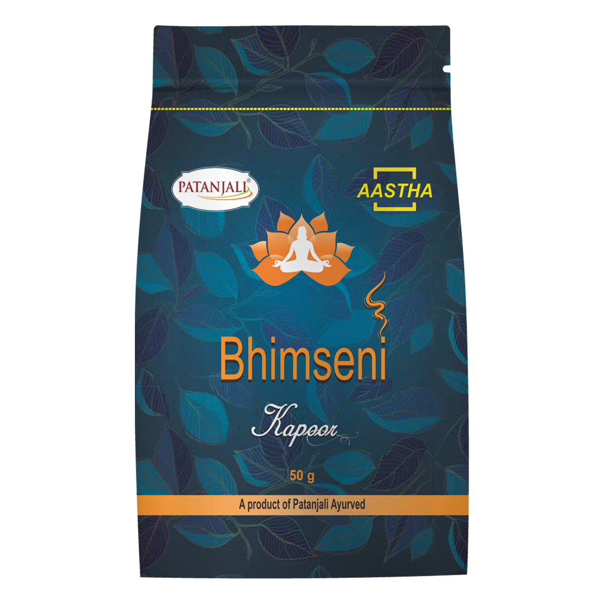 Patanjali Aastha Bhimseni Kapoor, With Provides A Long-Lasting Flame, 50gm