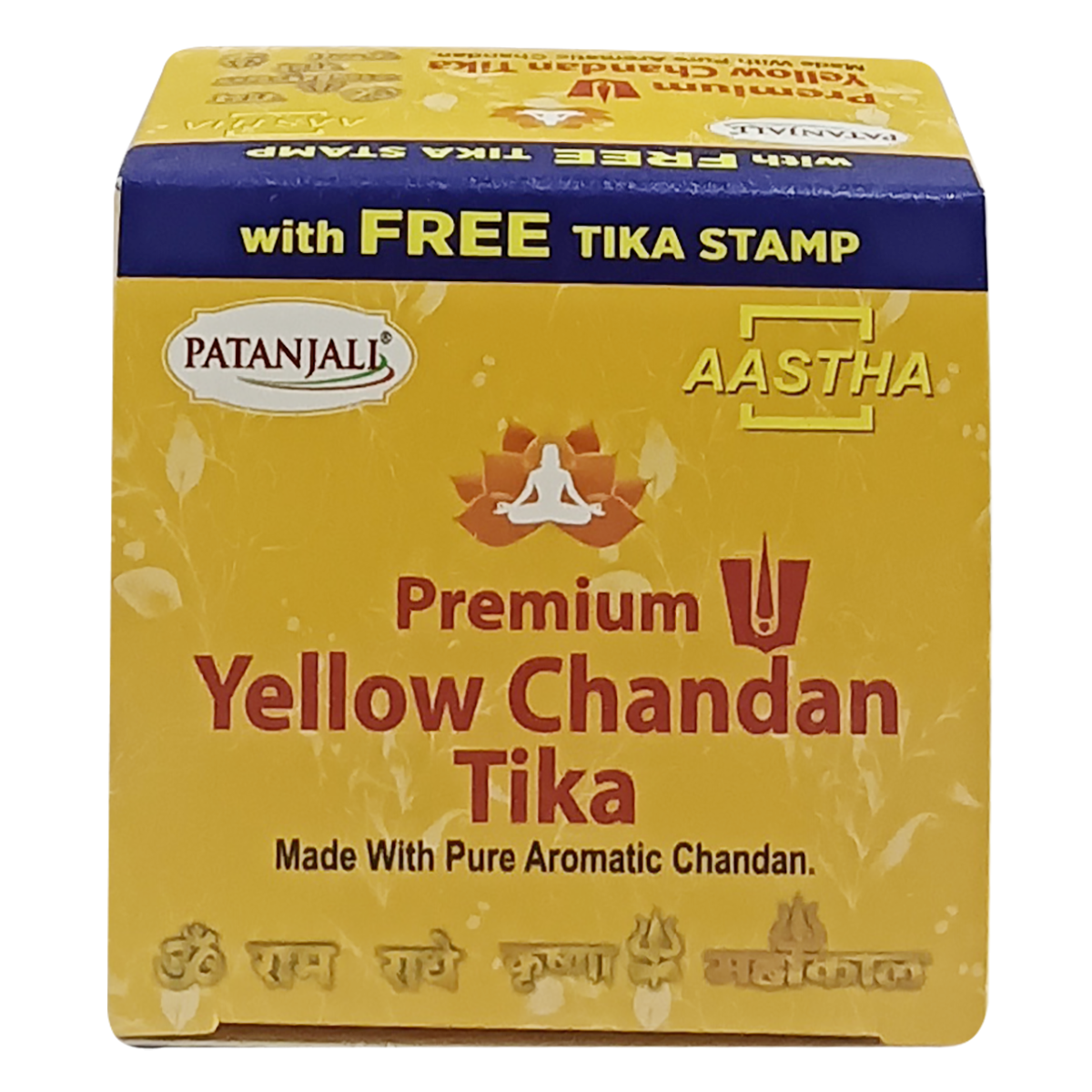 Patanjali Aastha Yellow Chandan Geela Tika, With Premium Yellow Chandan, 60gm