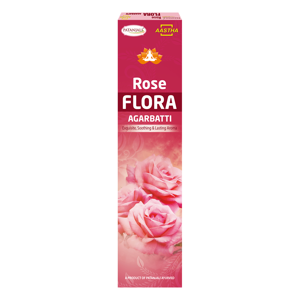 Patanjali Aastha Rose Flora Agarbatti, 9n, With Exquisite, Soothing & Long Lasting Aroma | 13gm