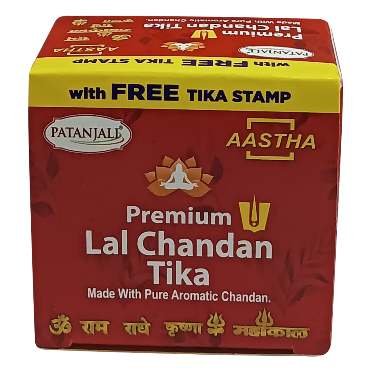 Patanjali Aastha Lal Chandan Geela Tika, With Forehead Can Remove Negative Energy, 60gm