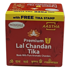 Patanjali Aastha Lal Chandan Geela Tika, With Forehead Can Remove Negative Energy, 60gm