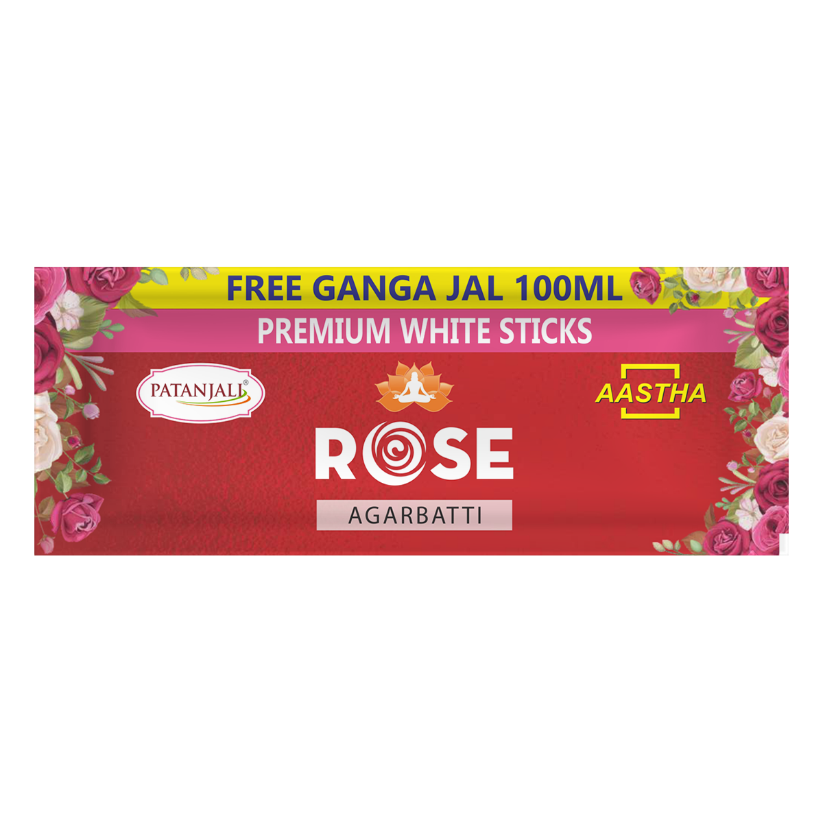 Patanjali Aastha Agarbatti White Stick Rose, With Soothing & Long Lasting Aroma | 250gm
