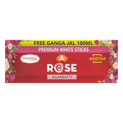 Patanjali Aastha Agarbatti White Stick Rose, With Soothing & Long Lasting Aroma | 250gm