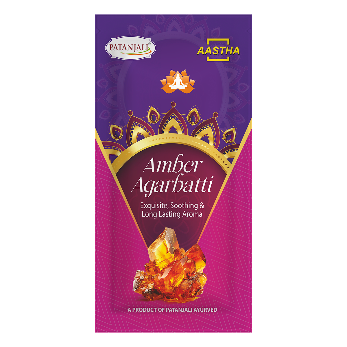 Patanjali Aastha Agarbatti Amber, With Exquisite, Soothing & Long Lasting Aroma | 120gm