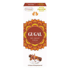 Patanjali Aastha Dry Dhoop Sticks Gugal,8 N, With Exquisite, Soothing & Long Lasting Aroma |16gm