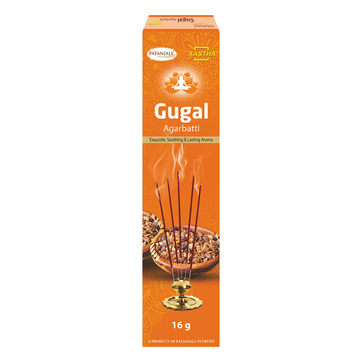 Patanjali Aastha Agarbatti Gugal, With Exquisite, Soothing & Long Lasting Aroma | 16gm