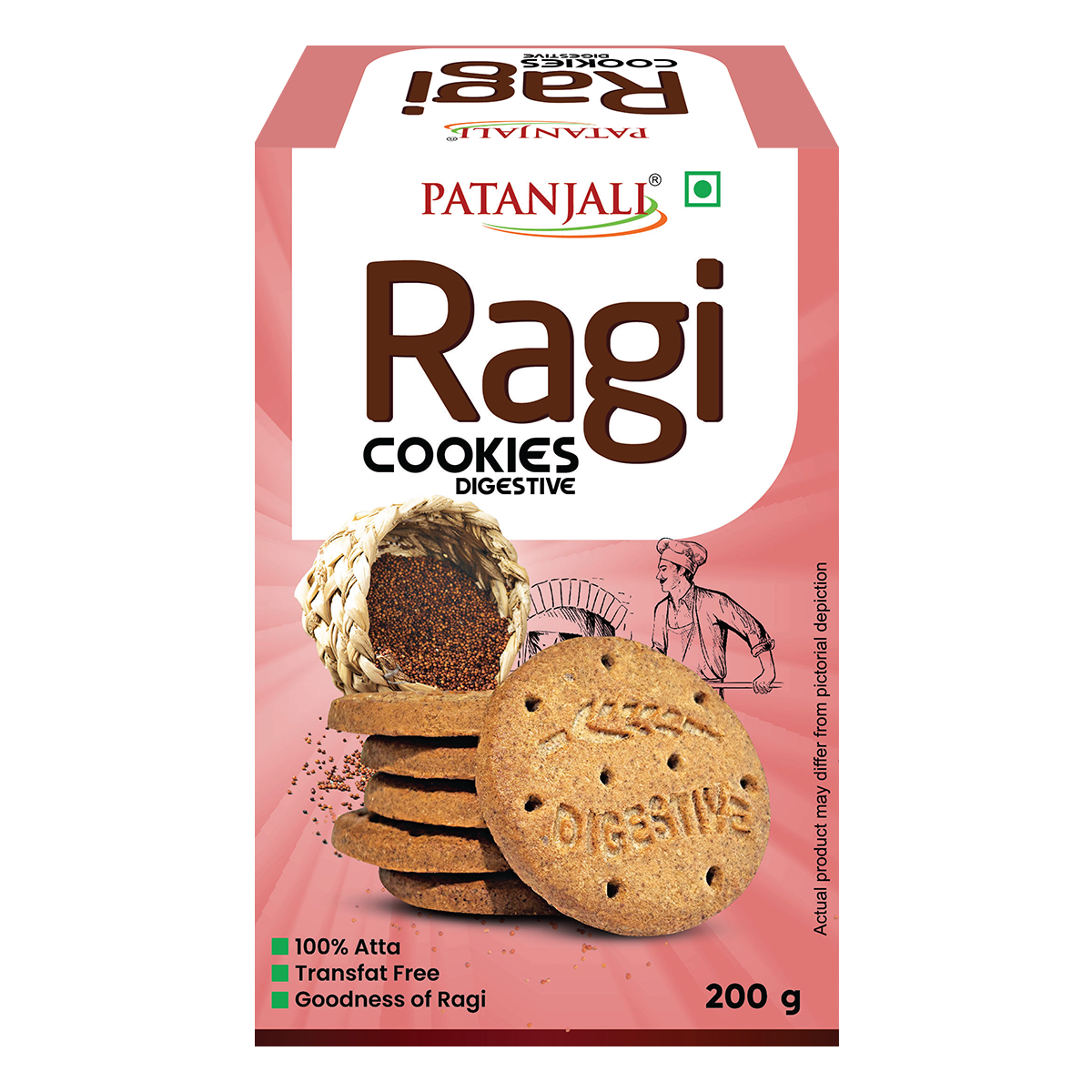 Patanjali Ragi Cookies Digestive 200gm