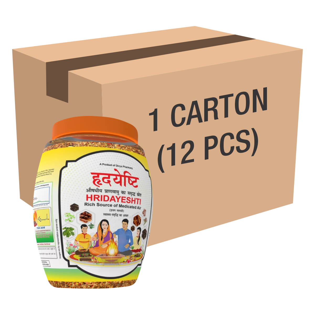 Patanjali Divya Hridayeshti (Hawan Samagri) 400gm Each (12 Pcs) With Bp, Cholesterol, 4.8kg
