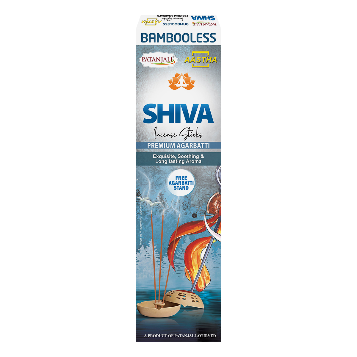 Patanjali Aastha Bambooless Agarbati Shiva, With Exquisite, Soothing & Long Lasting Aroma | 80gm