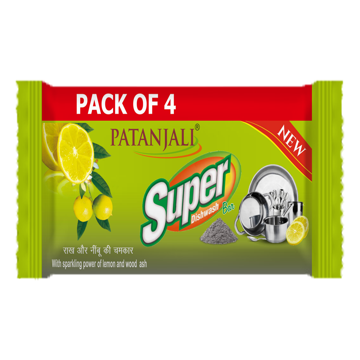 Patanjali Super Dish Wash Bar Pack Of 4, With Natural & Superior Cleaning 420gm