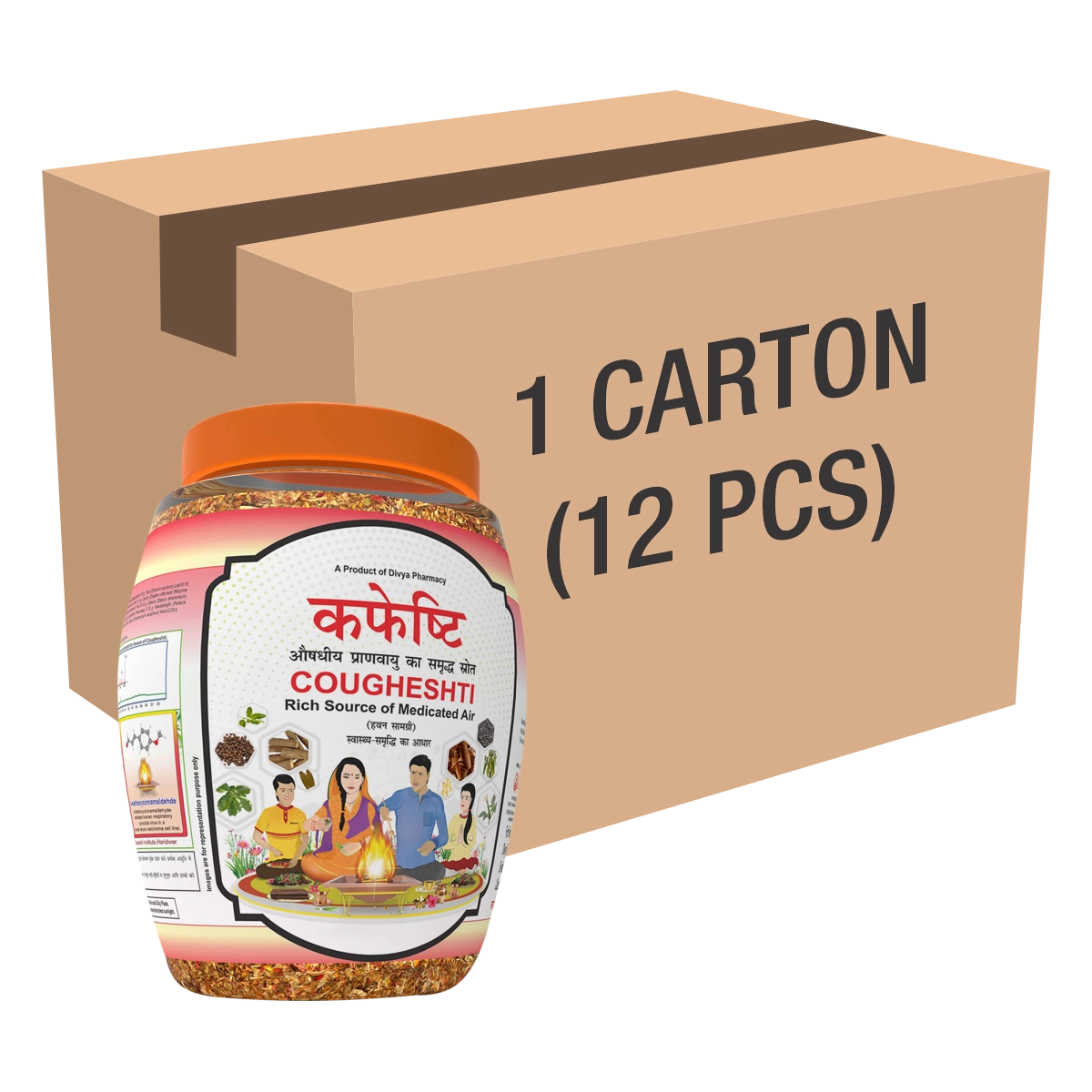 Patanjali Divya Cougheshti (Hawan Samagri) 400gm Each (12 Pcs) With Beneficial In Asthma, 4.8kg